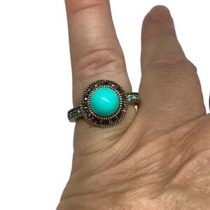 Heidi Daus faux Turquoise Swarovski crystal ring